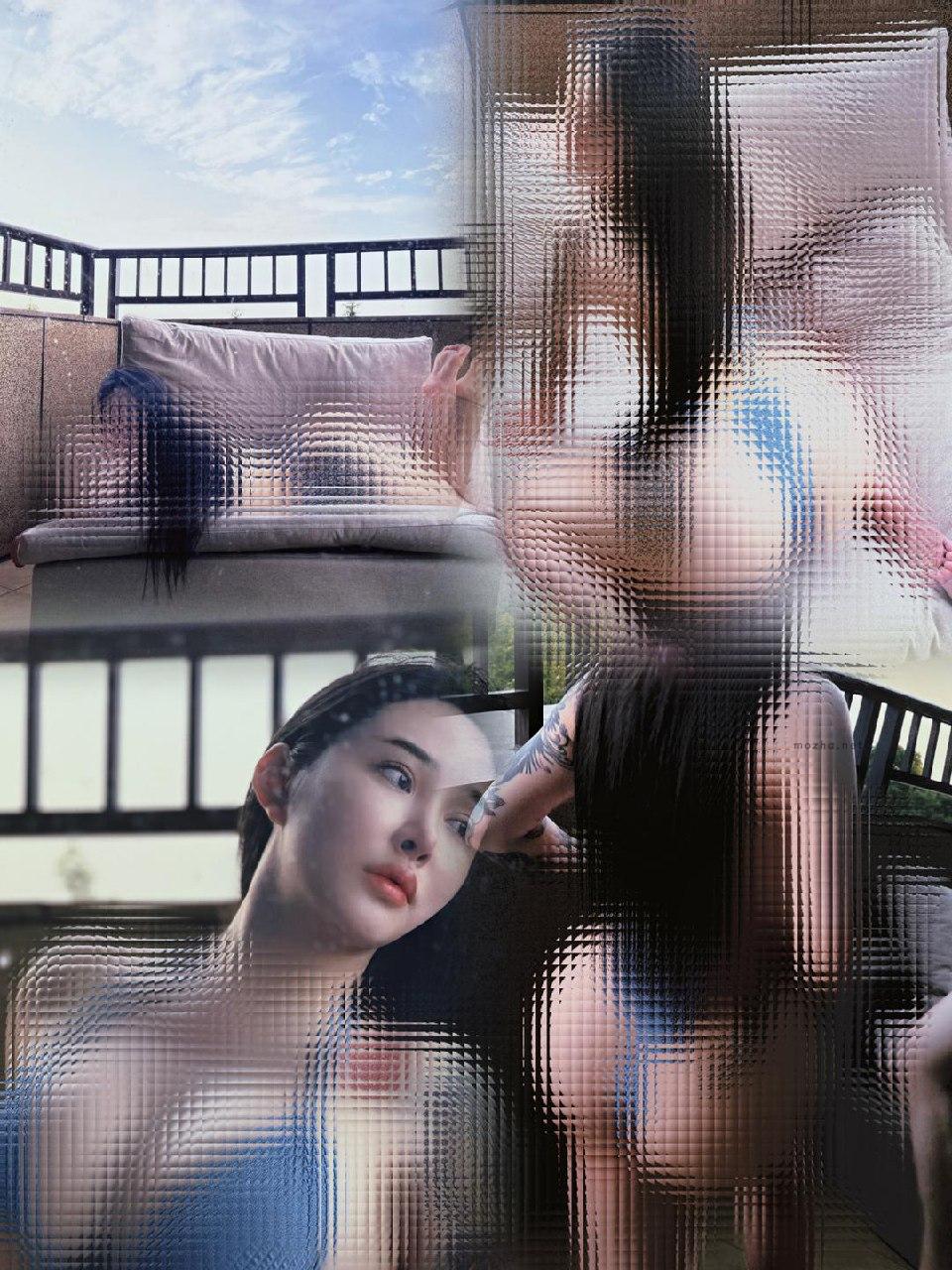 宋昱欣 – 阳台蓝色比基尼自拍【16P】